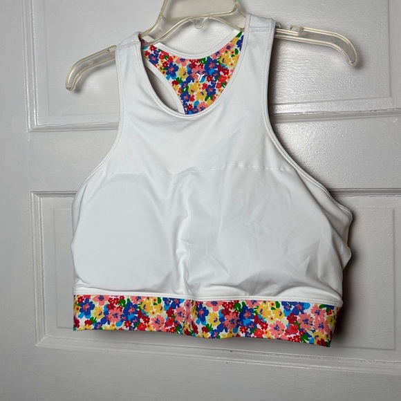 Old Navy Active Sports Bra Powersoft Go Dry Racerback Removable Pads Floral NWT - Picture 11 of 15